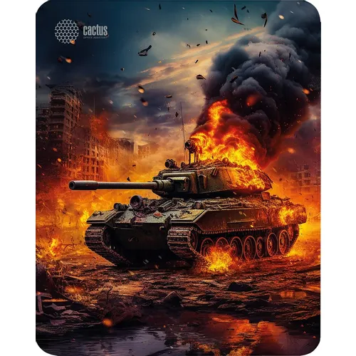 Коврик для мыши Cactus Burning tank рисунок, ткань, 300х250х3мм [cs-mpc-d04m]