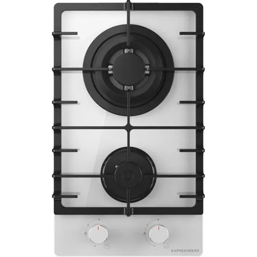 Газовая варочная панель KUPPERSBERG Hi-tech FG 36 W, 2 конфорки, закаленное стекло, белый