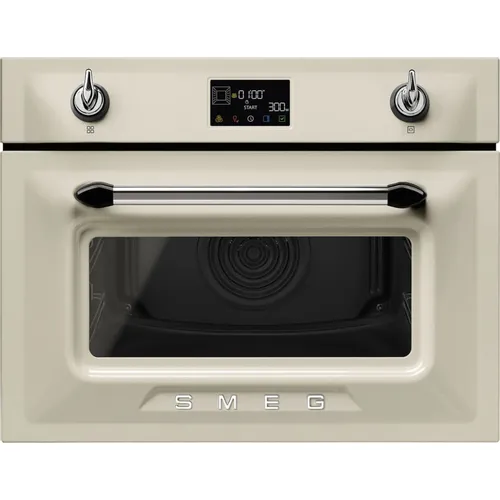 Духовой шкаф электрический SMEG SO4902M1P, 40л, дверца с 3 стеклами, кремовый/серебристый
