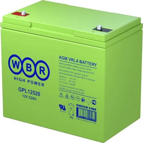 Аккумуляторная батарея WBR GPL12520 для ИБП, 12В, 55Ач [gpl12520 wbr]