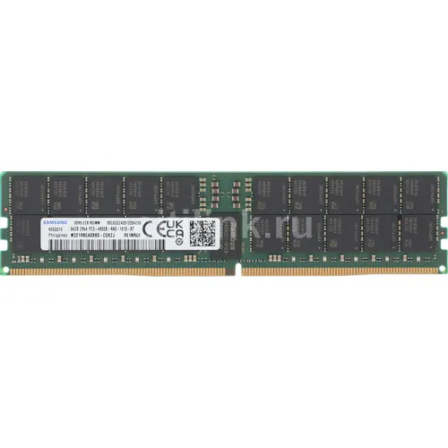 Память DDR5 Samsung M321R8GA0BB0-CQKZJ 64ГБ DIMM, ECC, registered, PC5-38400, CL40, 4800МГц