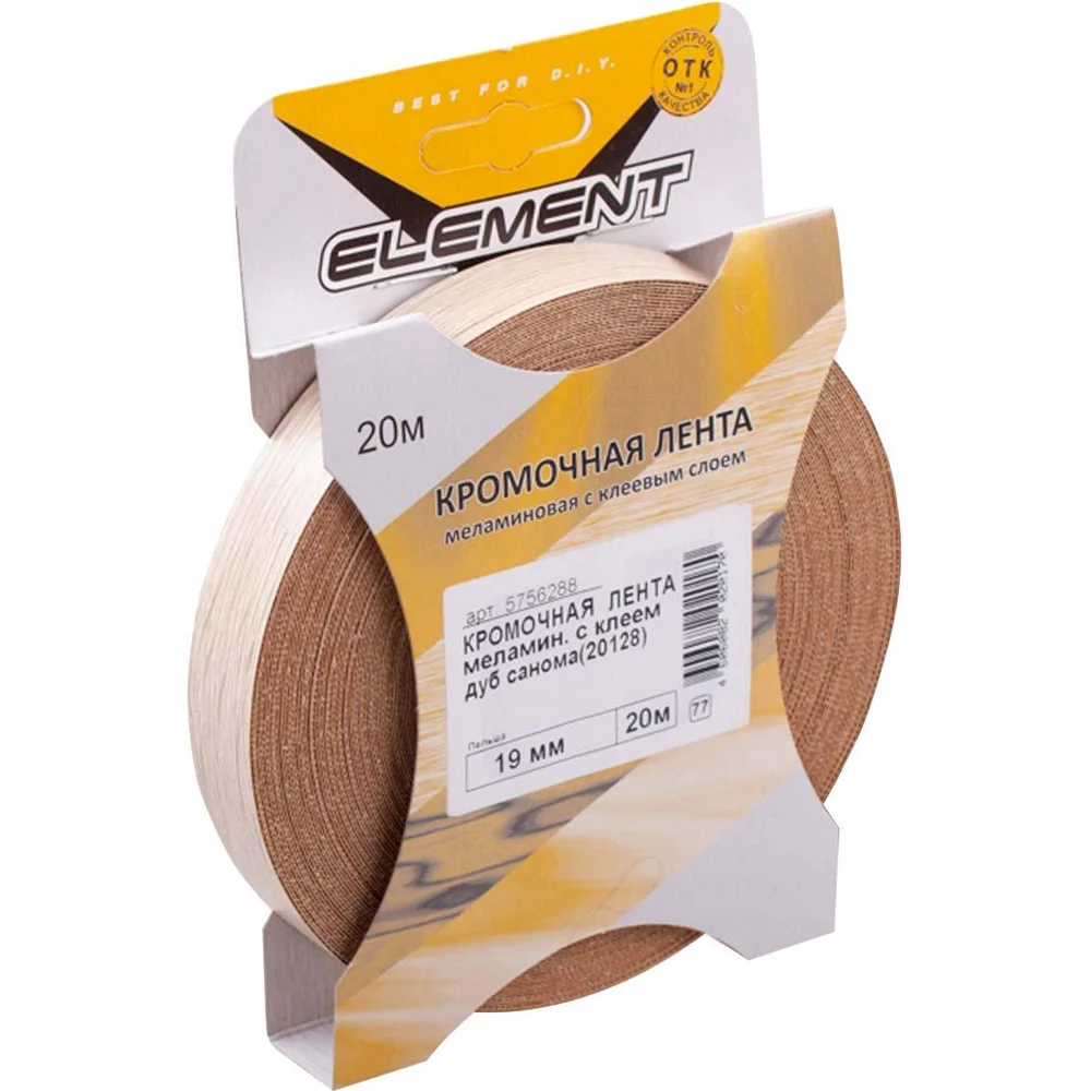 Меламиновая кромочная лента ELEMENT с клеем 19мм дуб сонома 20 м 275930