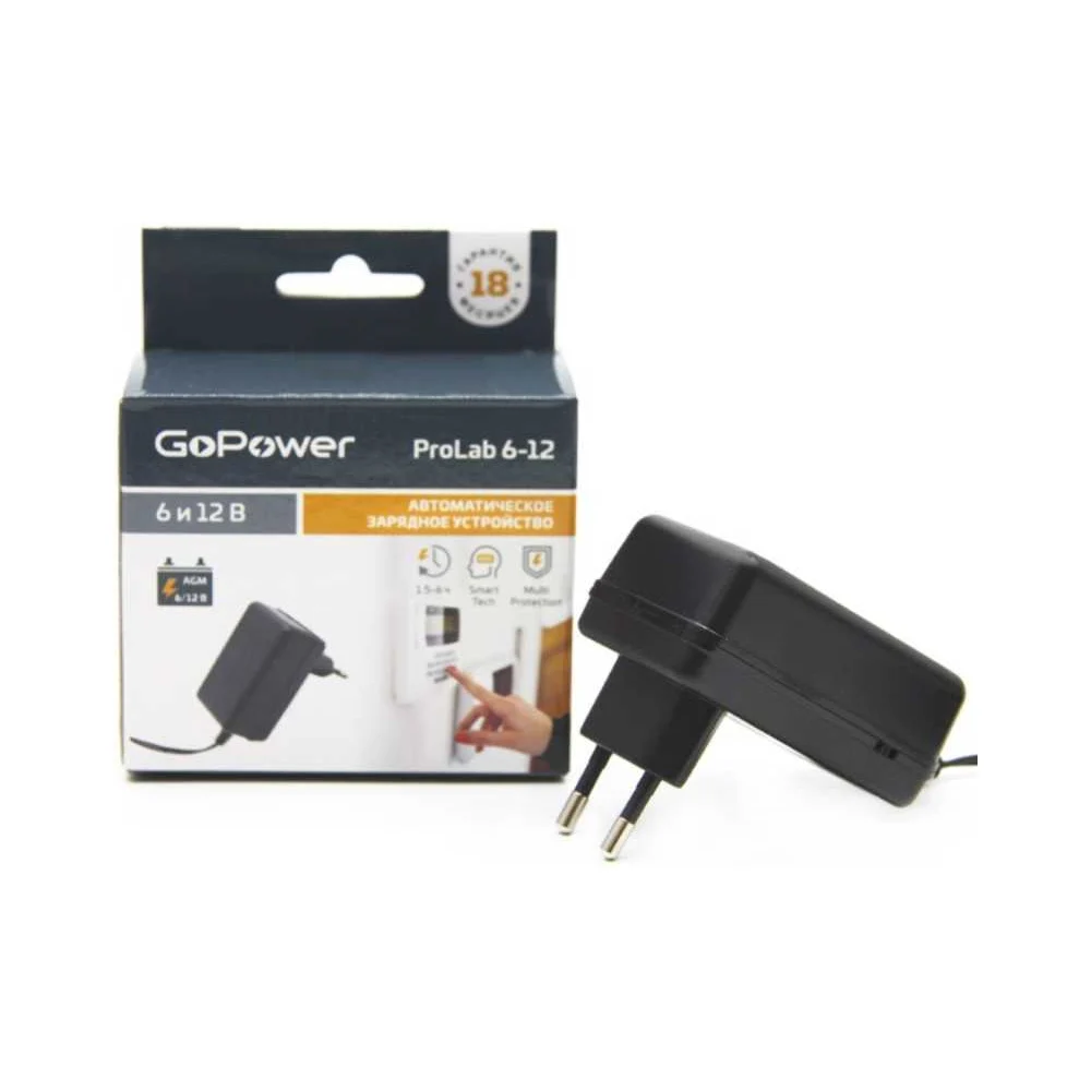 Зарядное устройство для свинцово-кислотных аккумуляторов 6 и 12V GoPower ProLab 6-12 00-00015352