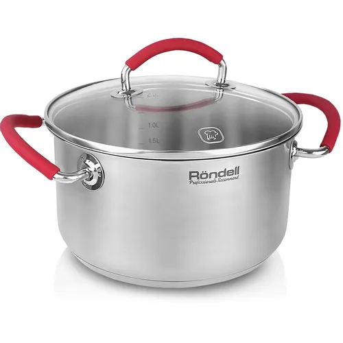 Кастрюля 2.1л Rondell Sorge RDS-1219, нержавеющая сталь, с крышкой