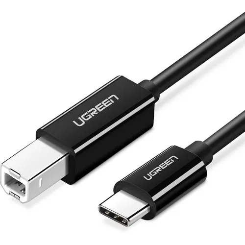 Кабель UGREEN US241, USB 3.0 B(m) (прямой) - USB Type-C (прямой), ферритовый фильтр , круглое, 1м, черный [80811]