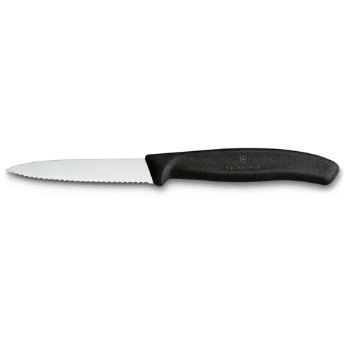 Нож кухонный Victorinox Swiss Classic, разделочный, для овощей, 80мм, заточка серрейтор, стальной, черный [6.7633]
