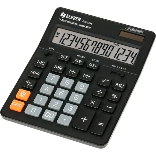 Калькулятор ELEVEN SDC-554S, 14-разрядный, черный