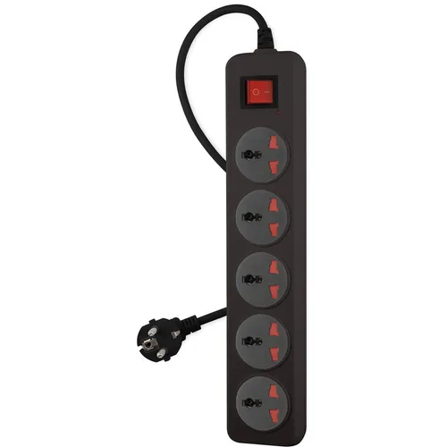 Сетевой фильтр Buro 500UNH-1.8-BG, 1.8м, черный/серый