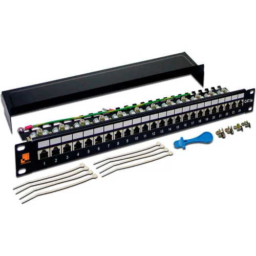 Патч-панель Lanmaster LAN-PPL24S5E 19" 1U 24xRJ45 кат.5E FTP