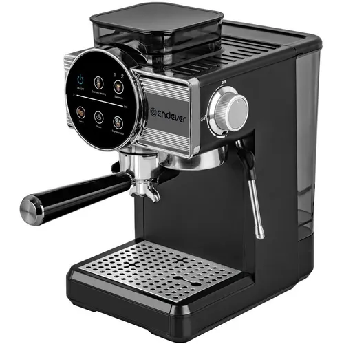 Кофеварка Endever Costa-1093, рожковая, черный /стальной
