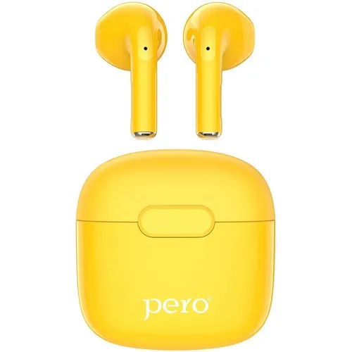 Наушники PERO TWS05, спортивные, Bluetooth, внутриканальные, желтый [ptws05y]