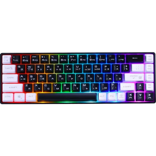 Клавиатура Defender Aris GK-349, проводная, USB, мембранная, черный/белый [45344]