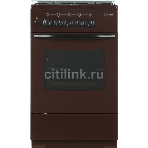 Газовая плита Лысьва ГП 400 М2С-2у, газовая духовка, стеклянная крышка, сталь, коричневый