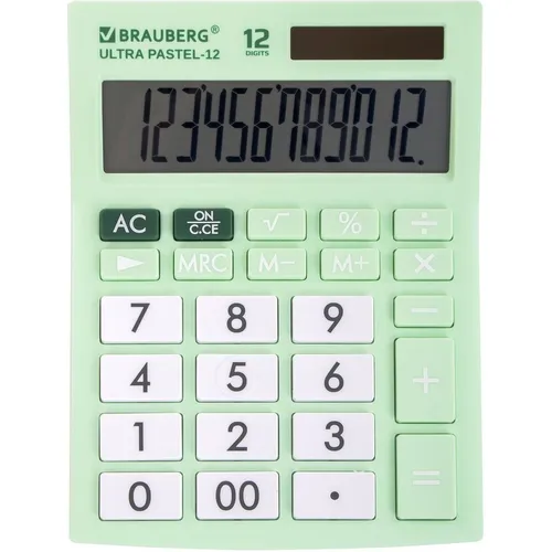 Калькулятор BRAUBERG Ultra, 250504, 12-разрядный, мятный