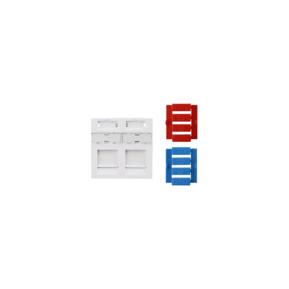 Вставка Hyperline 45x45 аналог Mosaic для 2х модулей Keystone Jack, со шторками 426177