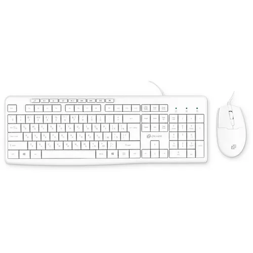 Комплект (клавиатура+мышь) Oklick S650, USB, проводной, белый [1875257]