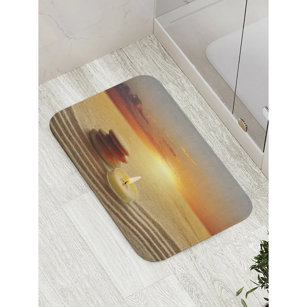 Противоскользящий коврик для ванной, сауны, бассейна JOYARTY Медитация на песке bath_28495