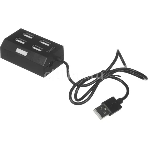 Хаб (разветвитель) Buro BU-HUB4-U2.0, черный
