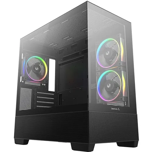 Корпус mATX DeepCool CG380 3F, Mini-Tower, без БП, черный [r-cg380-bkagm3-g]