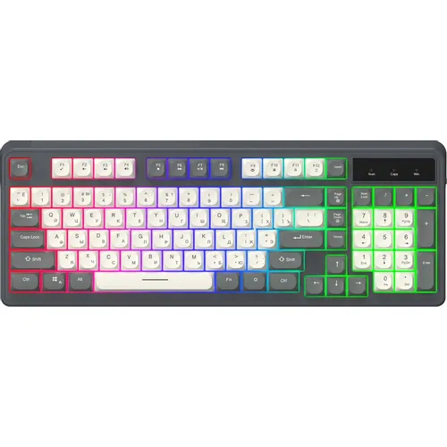 Клавиатура Oklick 731G, проводная, USB, мембранная, серый/белый