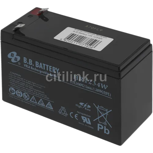 Аккумуляторная батарея BB HR 1234W для ИБП, 12В, 7Ач