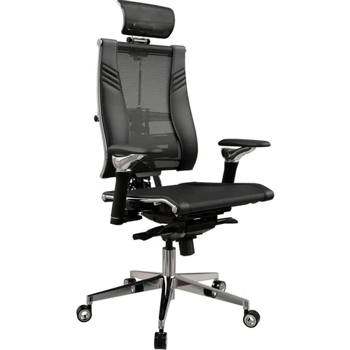 Кресло руководителя МЕТТА Yoga Spine Triumph L2 (M06), сетка/экокожа, до 150кг, синхромеханизм, регулируемые 6D подлокотники, черный