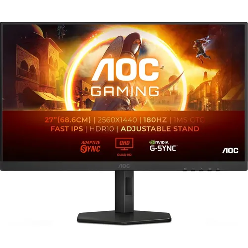 27" Монитор AOC Q27G4XF, 2560x1440, Fast IPS, 180Гц, 1хHDMI, 1хDP, черный
