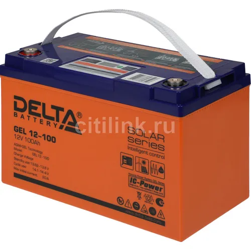 Аккумуляторная батарея Delta GEL 12-100 для ИБП, 12В, 100Ач