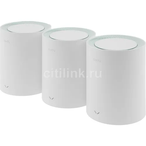 Бесшовный Mesh роутер CUDY M1300, Wi-Fi 5, AC1200, 2.4/5ГГц, 1 LAN, белый, 3 шт. в комплекте [m1300(3-pack)]