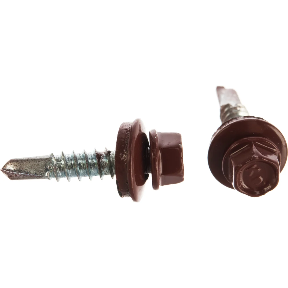 Кровельный саморез КВАДРА 5.5x19 RAL 3009 оксидно-красный 250 шт. 519300903250