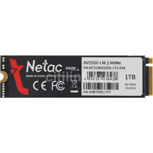 SSD накопитель NETAC NV5000t 1ТБ, M.2 2280, PCIe 4.0 x4, NVMe, M.2 [nt01nv5000t-1t0-e4x]