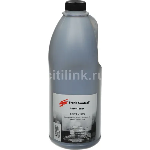 Тонер STATIC CONTROL MPT9-1KG, для HP LJ Pro PM401/ P2055/P3005/P3015, черный, 1000грамм, флакон