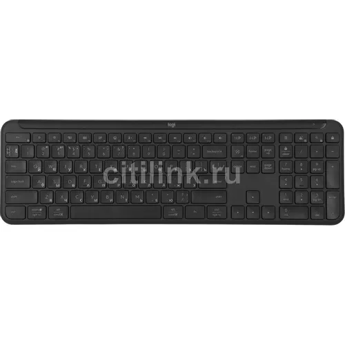 Клавиатура Logitech K950, беспроводная, USB, Bluetooth/Радиоканал, ножничная, с гравировкой, черный [920-012434]