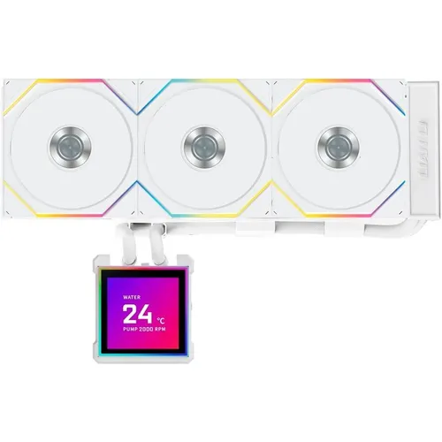 Система водяного охлаждения Lian Li HydroShift II LCD-S 360TL, LCD, 4-pin, ARGB, 120мм, белый, retail [g89.ghs2lcds36tw.r0]