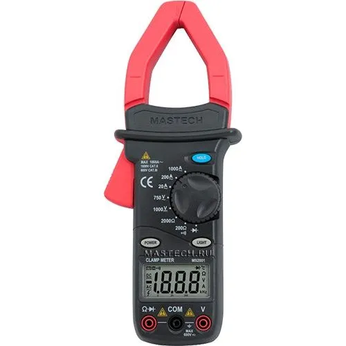 Клещи токоизмерительные MASTECH MS2001, измер.ток: переменный [13-1307]