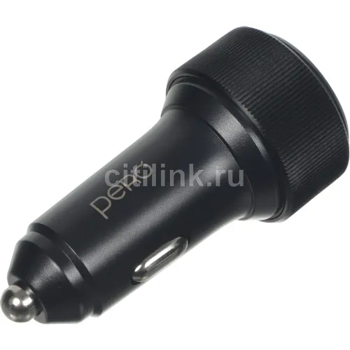 Автомобильное зарядное устройство PERO AС07BL, USB-A, 2xUSB-C, 66Вт, 3A, черный