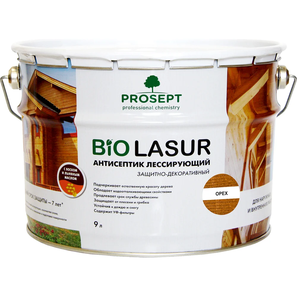 Лессирующий защитно-декоративный пропитка PROSEPT BIO LASUR 037-9