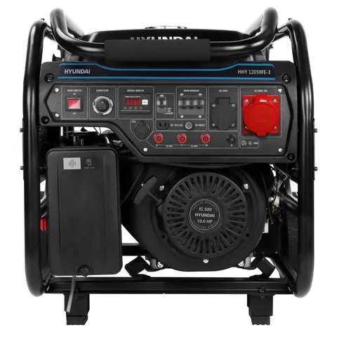 Бензиновый генератор Hyundai HHY 12050FE-3, 380/220/12 В, 10кВт, на колёсах с АКБ