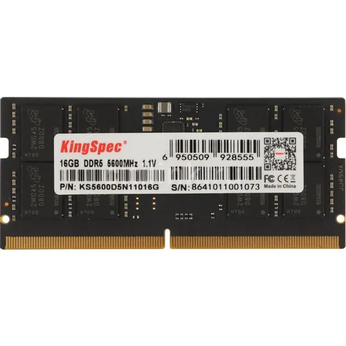Оперативная память KINGSPEC KS5600D5N11016G DDR5 - 1x 16ГБ 5600МГц, для ноутбуков (SO-DIMM), Ret