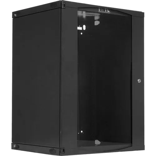 Шкаф коммутационный LanMaster Next TWT-CBWNG-18U-6X6-BK настенный, стеклянная передняя дверь, 18U, 550x988x600 мм