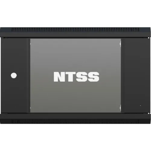 Шкаф коммутационный NTSS NTSS-W9U6045GS-BL NTSS-W9U6045GS-BL настенный, стеклянная передняя дверь, 9U, 570x370x450 мм