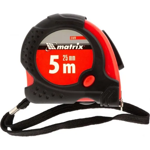 Рулетка строительная MATRIX Status magnet fixation, 5м x25мм, с магнитным зацепом [31029 ]