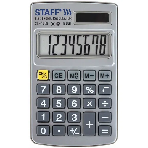 Калькулятор STAFF STF-1008, 8-разрядный, серебристый