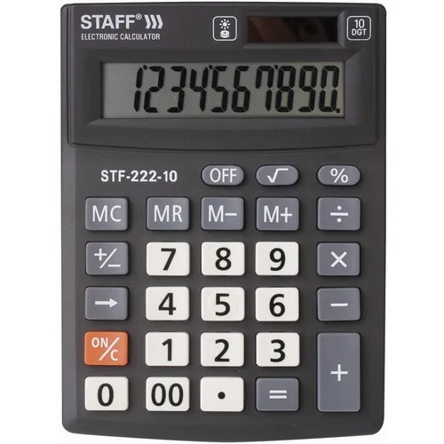 Калькулятор STAFF STF-222, 10-разрядный, черный