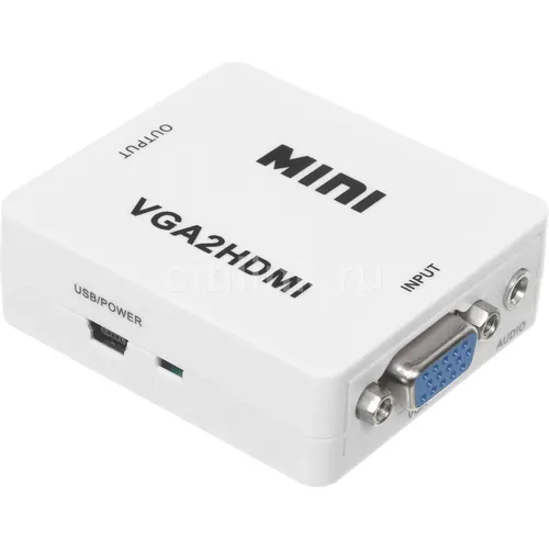 Переходник аудио-видео PREMIER 5-982, VGA (f) - HDMI (f), Jack 3.5 (m), белый