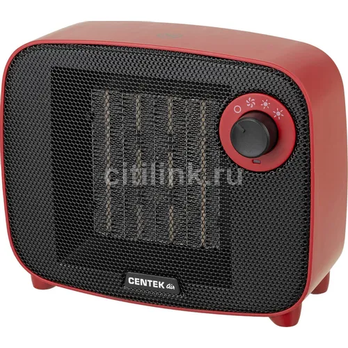 Тепловентилятор керамический CENTEK CT-6022, 1500Вт, 2 режима, красный, черный