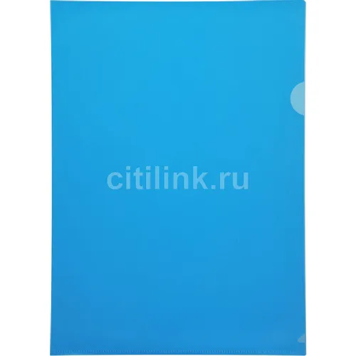 Папка-уголок Бюрократ -E310/1BLU, A4, пластик, 0.18мм, синий 20 шт./кор.