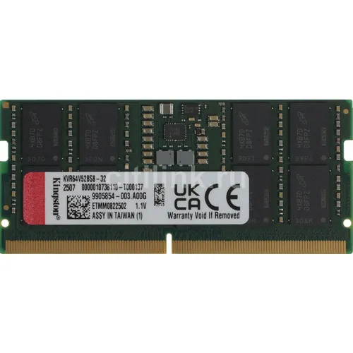 Оперативная память Kingston Valueram KVR64V52BS8-32 DDR5 - 1x 32ГБ 6400МГц, для ноутбуков (SO-DIMM), Ret