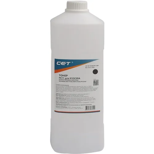 Тонер CET PK11, для TASKalfa 3212i/2201/2200/1801/1800, черный, 1000грамм, бутылка