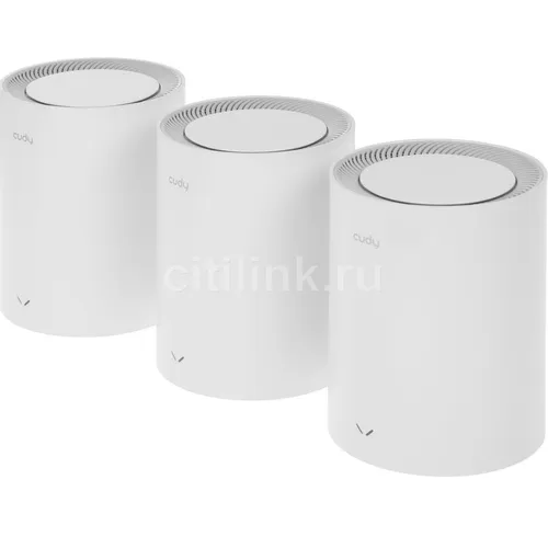 Бесшовный Mesh роутер CUDY M3000, Wi-Fi 6, AX3000, 2.4/5ГГц, 1 LAN, белый, 3 шт. в комплекте [m3000(3-pack) white]